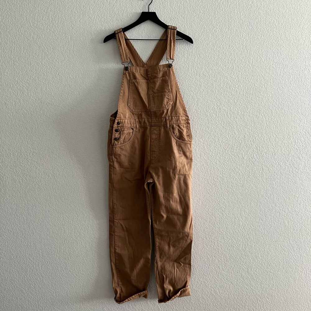 We The Free Tan Overalls Classic Bib Style